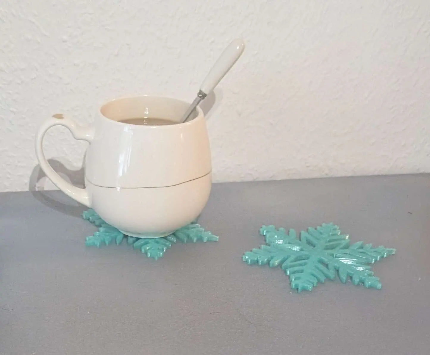 Schneeflocken Untersetzer mehrer Untersetzer - Astrid Wagner 3D Print Studio