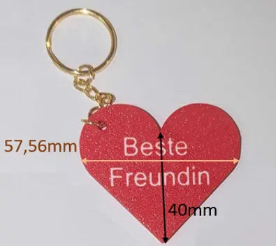 Schlüsselanhänger Herzform Personalisierbar Astrid Wagner 3D Print Studio